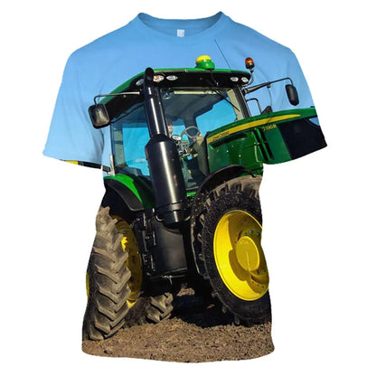 Classic Agricultural Car Harvester Men'S T-Shirt 3d Printed Short Sleeve High-Quality Fashion Street O-Collar Large Size Shirt