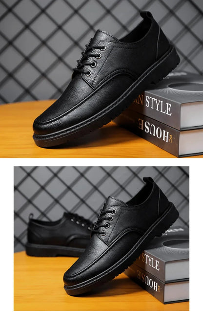 British Style Men Casual Shoes Quality Comfortable Men Leather Shoes Soft Wear-resistant Male Social Dress Shoe Chaussure Hommes