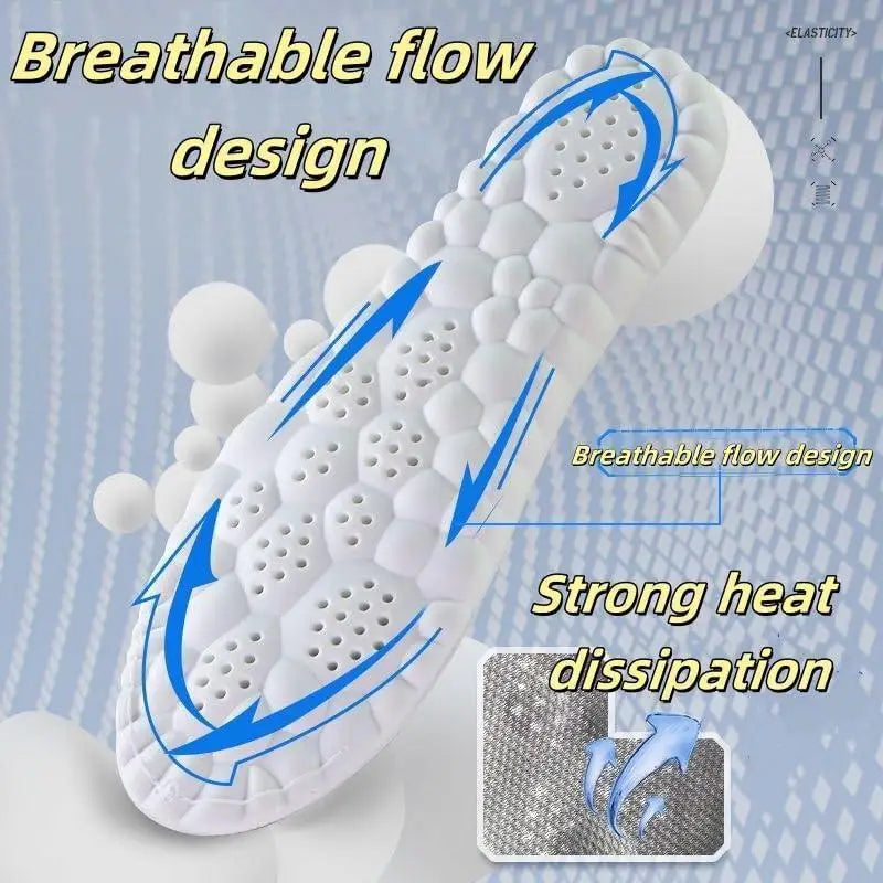 【Super Soft】4D Insoles Cloud Soles for Men Soft Memory Foam Cushioning Insoles - Trim to Fit Stepp