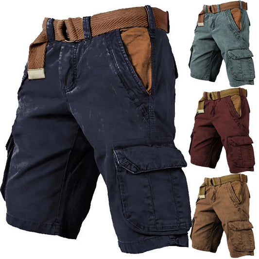 Men Loose Fit Cargo Shorts With Pockets Outdoor Cargo Shorts No Belt Tactical Quick Dry Pedal Pusher Pants For Male Ropa Hombre