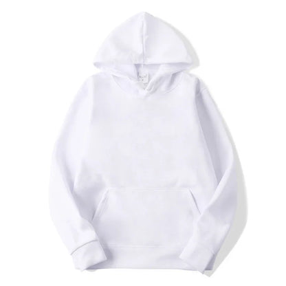white Hoodies men women Autumn Long Sleeve Pullover Tops Casual Pocket Hoodies Unisex Outer Loose Sport Wear