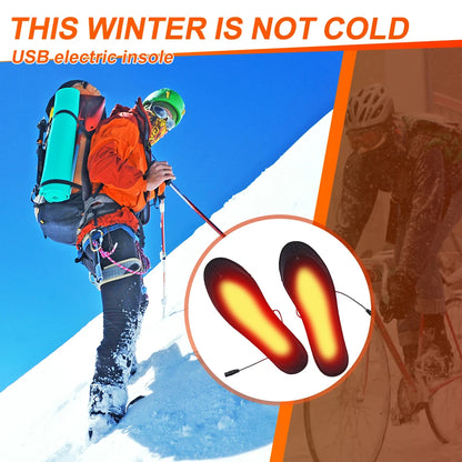 Winter Unisex Electric Foot Warmer Adjustable Temperature Rechargeable Heated Insoles Multifunctional for Fishing Hiking Camping