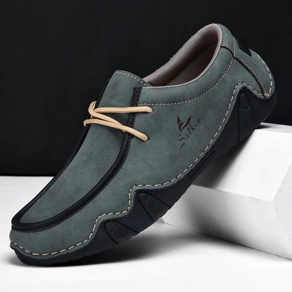 New Autumn Handmade Leather Casual Men Shoes Design Fashion Sneakers Man Loafers Breathable Low Top Flat Shoes Driving