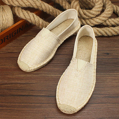 2026 Summer Autumn Men Canvas Shoes Breathable Men's Casual Shoes Slip-On Hemp Shoes Graffiti Espadrilles Women Footwear Flats