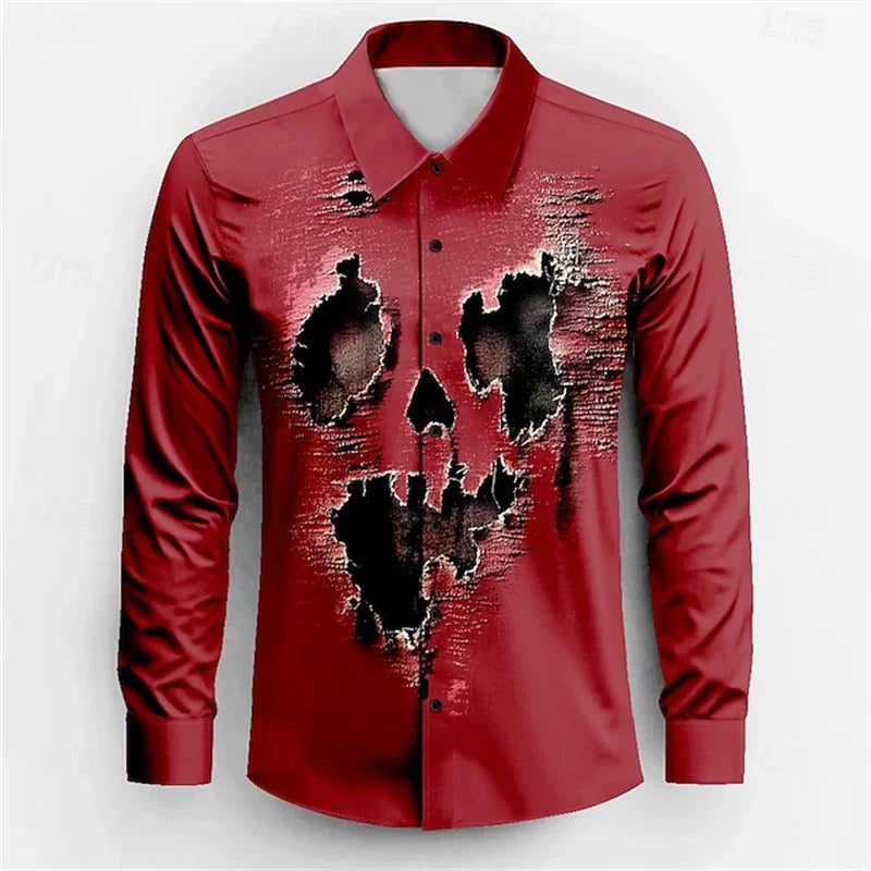 2026 Men's Long Sleeve Shirt Casual Fashion Street Men's Shirts Party Event Lapel Single Breasted Long Sleeve Tops Mens Clothing
