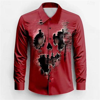 2026 Men's Long Sleeve Shirt Casual Fashion Street Men's Shirts Party Event Lapel Single Breasted Long Sleeve Tops Mens Clothing