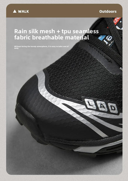 Men's hiking shoes, wear-resistant and anti slip outdoor sports shoes, fashionable and lightweight casual walking shoes