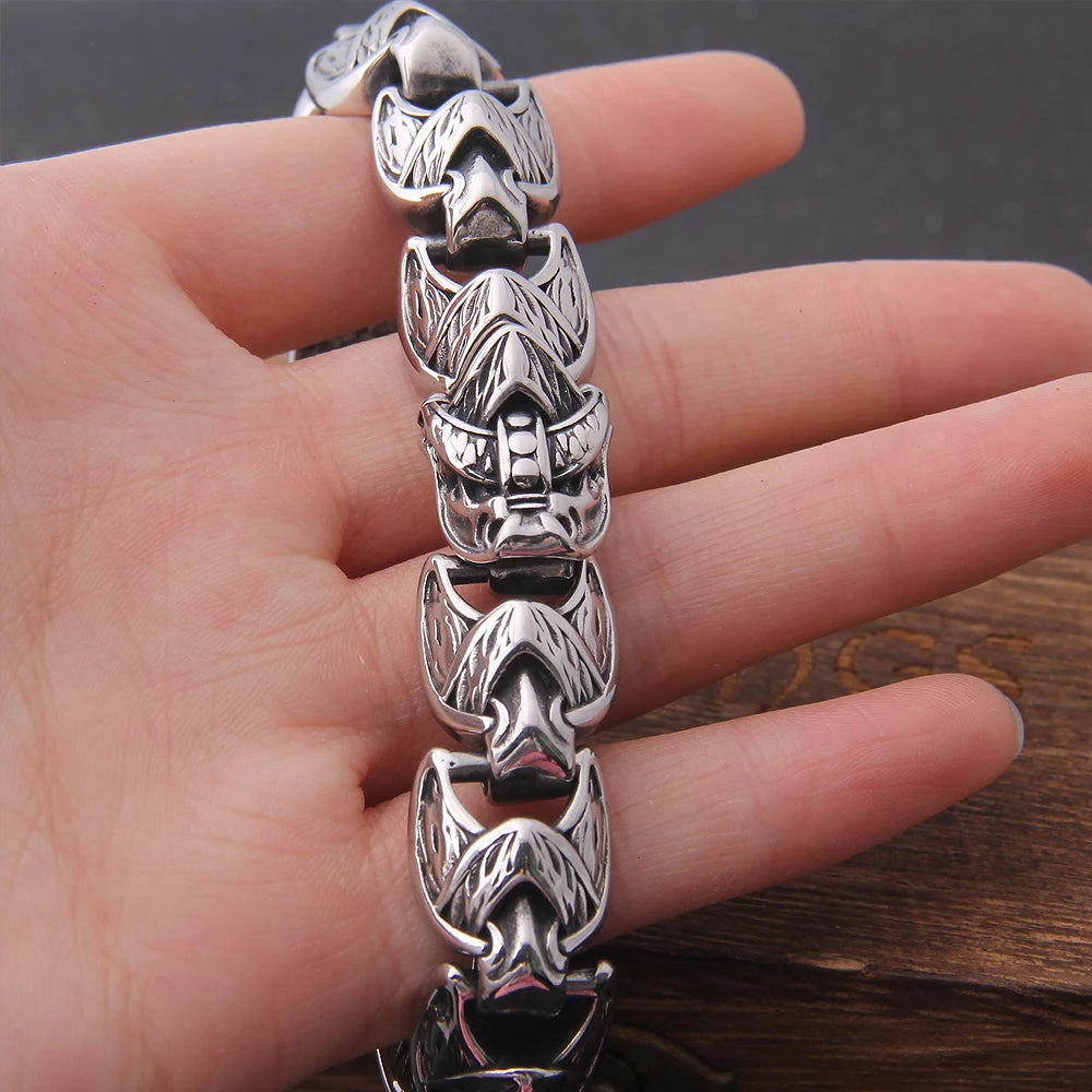 Viking Ouroboros vintage punk bracelet for men stainless steel fashion Jewelry hippop street culture