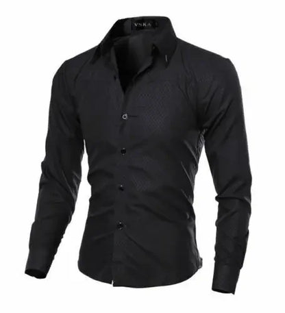 2026 Mens Luxury Casual Formal Shirt Spring Summer Men Slim Fit Business Dress Shirts Male Turn-Down Collar Blouse Men Clothing