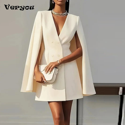Fashion Women Suit Style Office Dress Temperament Mini Dress Women Autumn V Neck Long Sleeve Formal Dress With Tied Waist Sexy