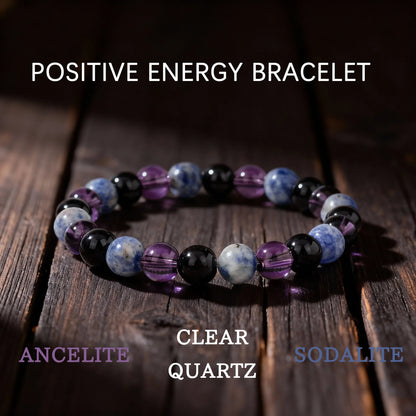 Gorgeous Winter Accessories Black Purple Blue Patterned Stone Amethyst Bracelets for Girlfriend Travel Bracelet Beads