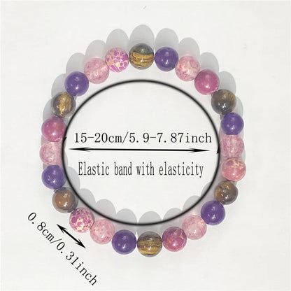 Bohemian style calm mind bracelet made of tiger eye stone and rose quartz stretch bracelet unisex jewelry, ideal gift