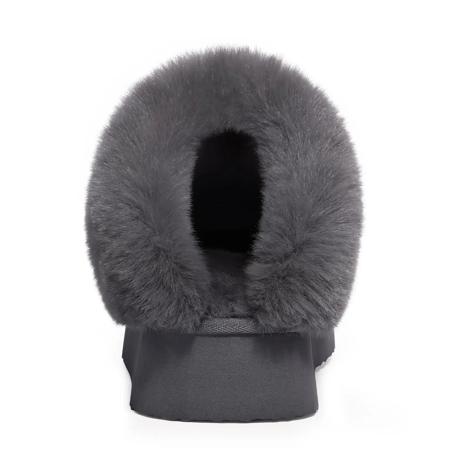 Litfun Fuzzy Platform Slippers For Women Winter Warm House Shoes With Memory Foam Outdoor Anti-Slip Fashion Fur Fluffy Slippers
