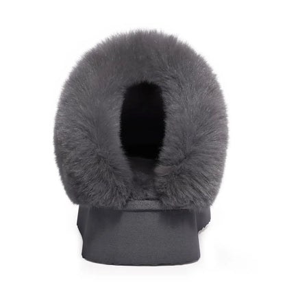 Litfun Fuzzy Platform Slippers For Women Winter Warm House Shoes With Memory Foam Outdoor Anti-Slip Fashion Fur Fluffy Slippers