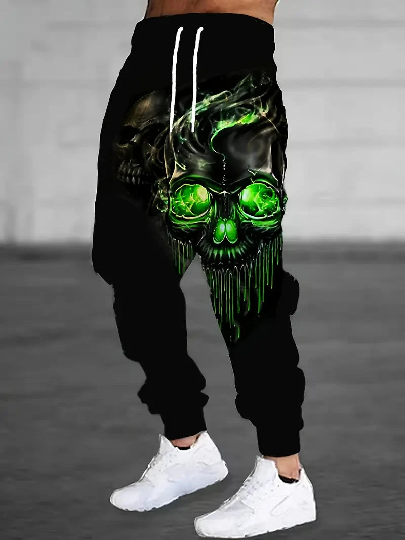2025 new men's casual pants 3D American Patriot printed jogging pants 100% polyester light elastic rope with pocket sports pants