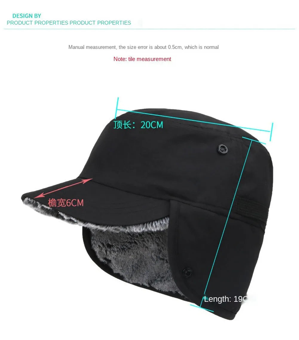 Winter Warmer Earmuffs Hat Fur Windproof Cold Weather Cap Ski Snow Hood with Ear Flaps for Men Women