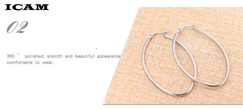 ICAM Jewelry  Hoop Earring For Women Brincos Gold Color Geometric Earrings Steampunk Style Statement Party Jewelry