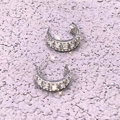 New Vintage Statement Gray Crystal Leaf Earrings for Women Fashion Unique Accessories Party Jewelry Birthday Anniversary Gifts