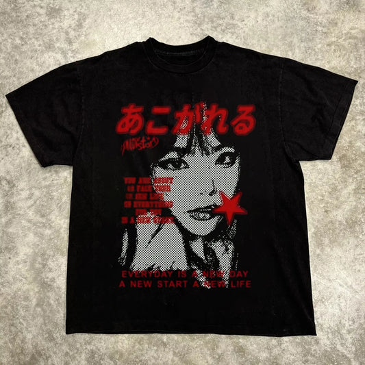 Harajuku Letter Graphic T Shirts Y2k Tops Men Women High Street Oversized T Shirt Pro Choice Streetwear Vintage Tee Clothing