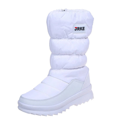 Women'S Fashion Platform Snow Boots Plus High-Top Snow Boots Thickened Plush Warm Simple And Versatile Comfortable Cotton Shoes