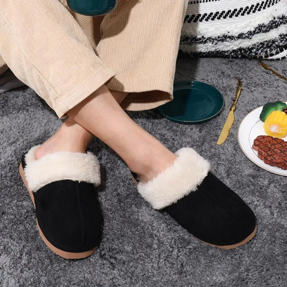 Litfun Fuzzy Platform Slippers For Women Winter Warm House Shoes With Memory Foam Outdoor Anti-Slip Fashion Fur Fluffy Slippers