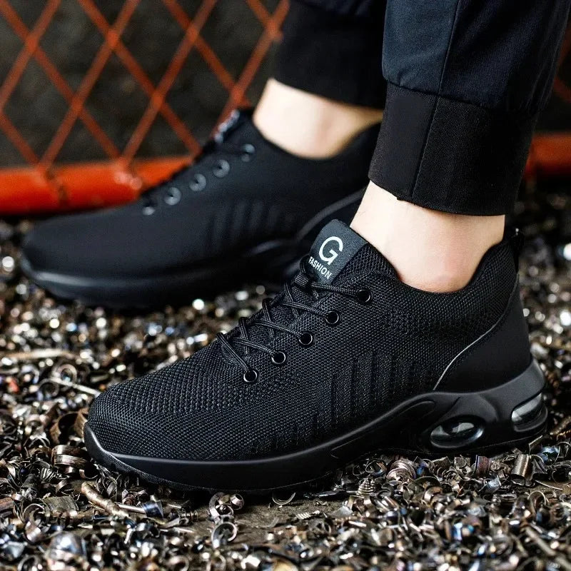 New Styles Men Safety Boots with Steel Toe Cap Anti-smash Work Sneakers Safety Shoes Men Indestructible Work Boots Hiking Shoes