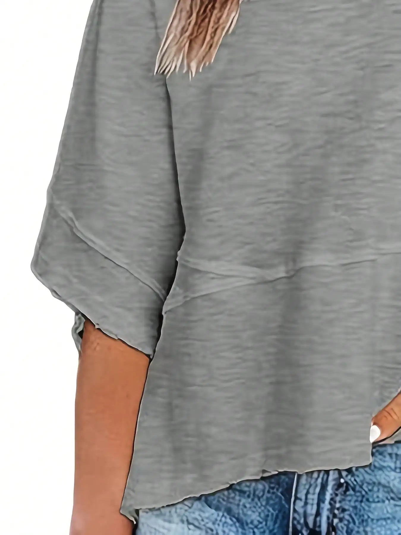 Women's Summer New Crewneck Batwing Half Sleeve Tops Solid Color Loose Fit Cute Flowy Tee Shirts Casual Dressy Cropped Blouse