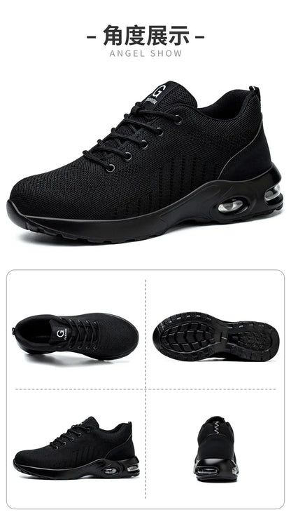 New Styles Men Safety Boots with Steel Toe Cap Anti-smash Work Sneakers Safety Shoes Men Indestructible Work Boots Hiking Shoes
