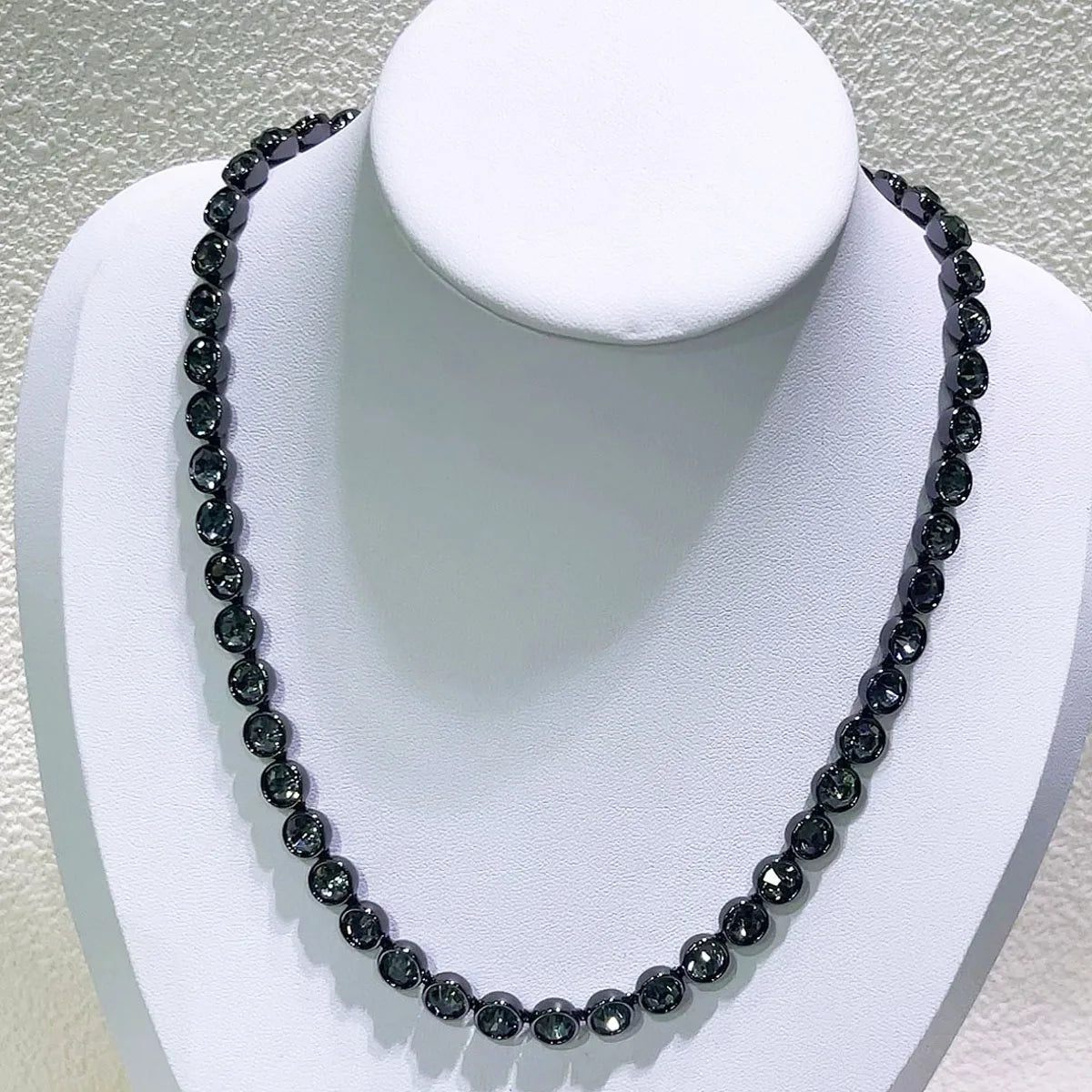 Original 2026 New Black Crystal Geometry Necklace Fine Jewelry Set Open Ring Necklace Earring Charms Black Jewelry for Women