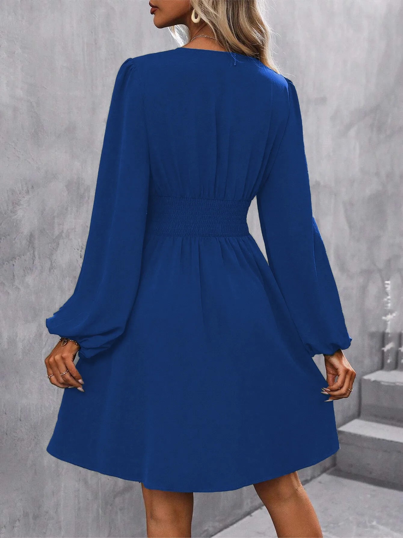 2025 Asymmetric Neck Lantern Sleeve Dress Women Winter Knit Dress with Waist Shirring Bodycon Long Maxi Dress