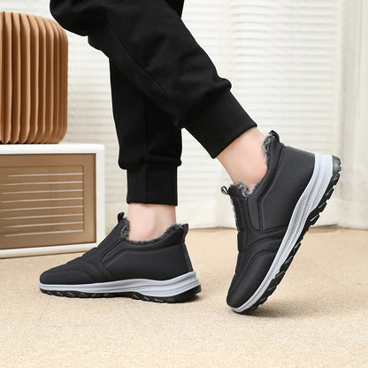 Warm Walking Shoes Lightweight Thermal Ankle Boots Comfortable Slip On Sneakers Winter Thick Fur Shoes for Outdoor Sports