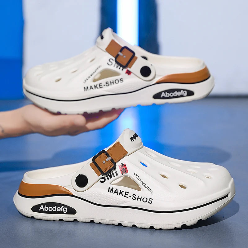 Summer Men Slippers Classics EVA Insole Men Shoes Arch Support Waterproof  Garden Clogs For Men Beach Shoes