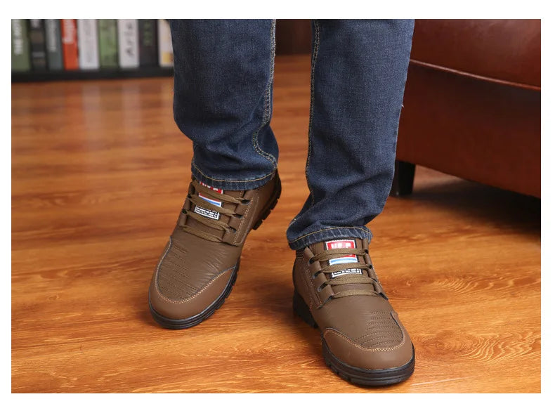 Genuine Leather Men Shoes Platform Casual Shoes  Winter Outdoor Walking Hiking Shoe Fashion Male Business Sneakers Zapatos 2024