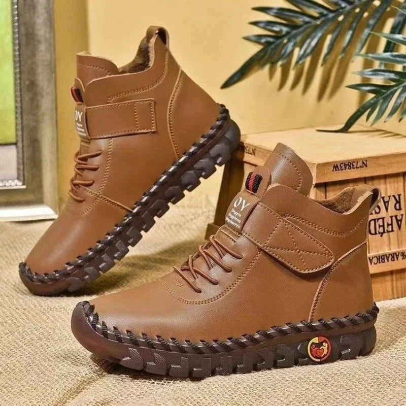 Women White  Winter Women Boots Mom Cotton Shoes for Women 2024 New Waterproof Keep Warm Short Snow Boot Brown Long Boots