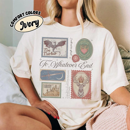 TOG Book Stamps Comfort Colors Shirt Terrasen The Thirteen Tee Aelin Fireheart Top Throne of Glass Series Fantasy Reading