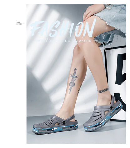 Men's summer casual hole shoes non slip lightweight breathable Two wearing men's sandals fashion comfort beach shoes slippers