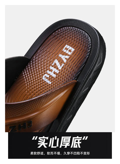Men's Bathroom Flip Flops Summer Outdoor Anti Slip Men's Casual Beach Slippers