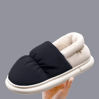 Big Size 48 49 Winter Warm Slippers Men Down Waterproof Soft Bottom Home Shoes Plush Women Indoor House Couples Anti Slip Slides
