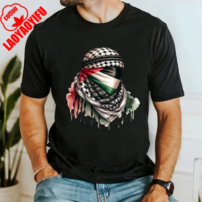 Palestine T Shirt Keffiyeh Shirt Palestine Flag Shirt Charity Donation Summer Unisex Loose Harajuku Breathable Camisetas