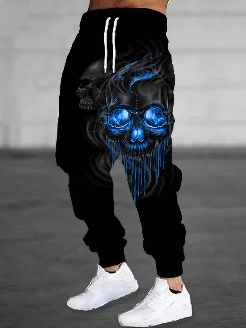 2025 new men's casual pants 3D American Patriot printed jogging pants 100% polyester light elastic rope with pocket sports pants