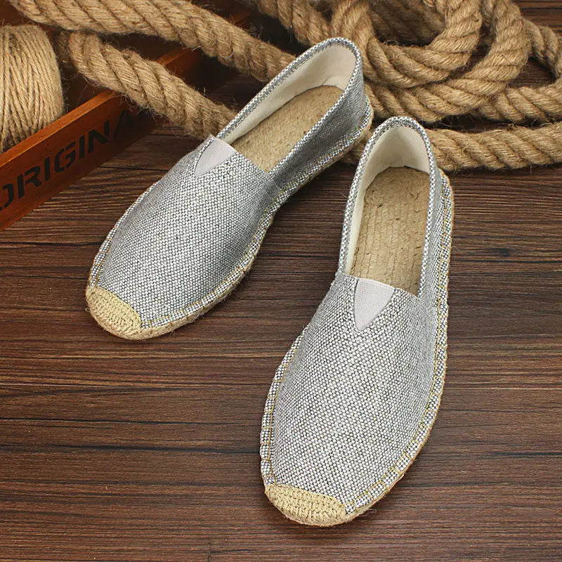 2026 Summer Autumn Men Canvas Shoes Breathable Men's Casual Shoes Slip-On Hemp Shoes Graffiti Espadrilles Women Footwear Flats
