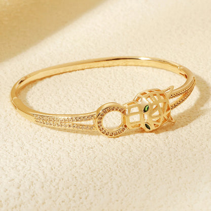 Trendy Stainless Steel Golden Snake Owl Zirconia Bracelet For Women Classic Animals Bangles Jewelry Accessories Summer As Gifts