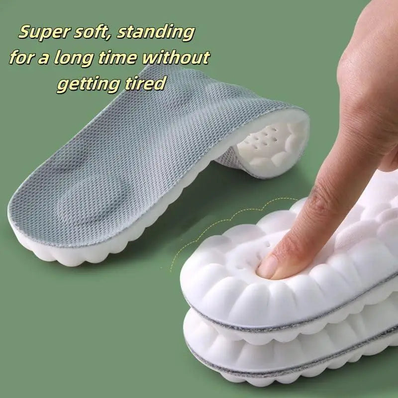 【Super Soft】4D Insoles Cloud Soles for Men Soft Memory Foam Cushioning Insoles - Trim to Fit Stepp