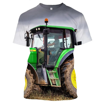 Classic Agricultural Car Harvester Men'S T-Shirt 3d Printed Short Sleeve High-Quality Fashion Street O-Collar Large Size Shirt