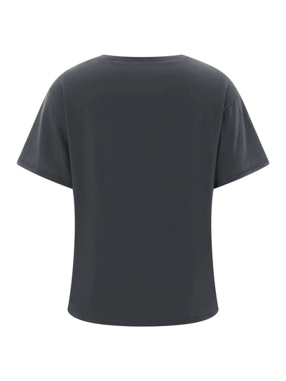 Women s Loose Gothic Tops Retro Graphic Print Short Sleeve Round-Neck Grunge Shirts for Summer Spring