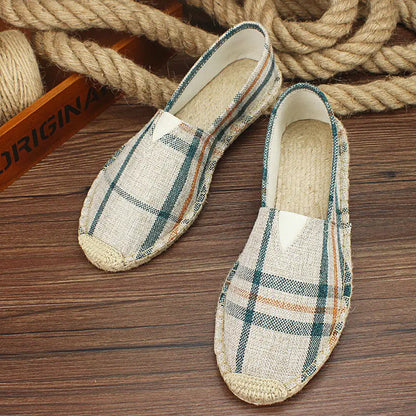 2026 Summer Autumn Men Canvas Shoes Breathable Men's Casual Shoes Slip-On Hemp Shoes Graffiti Espadrilles Women Footwear Flats