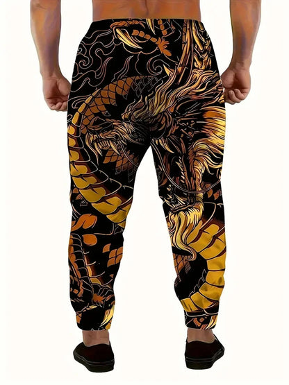 2025 new men's casual pants 3D American Patriot printed jogging pants 100% polyester light elastic rope with pocket sports pants