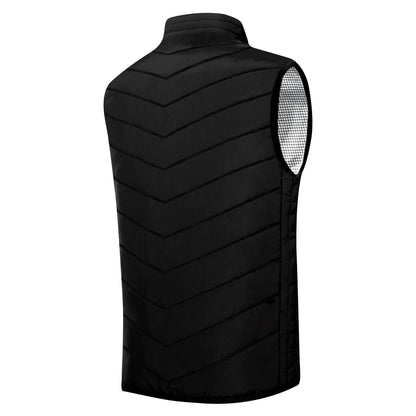 No battery 9 Zone Heating Vest Mens USB Infrared Thermal Jacket Smart Heated Clothes Winter Cold-proof Thick Sleeveless Hiking