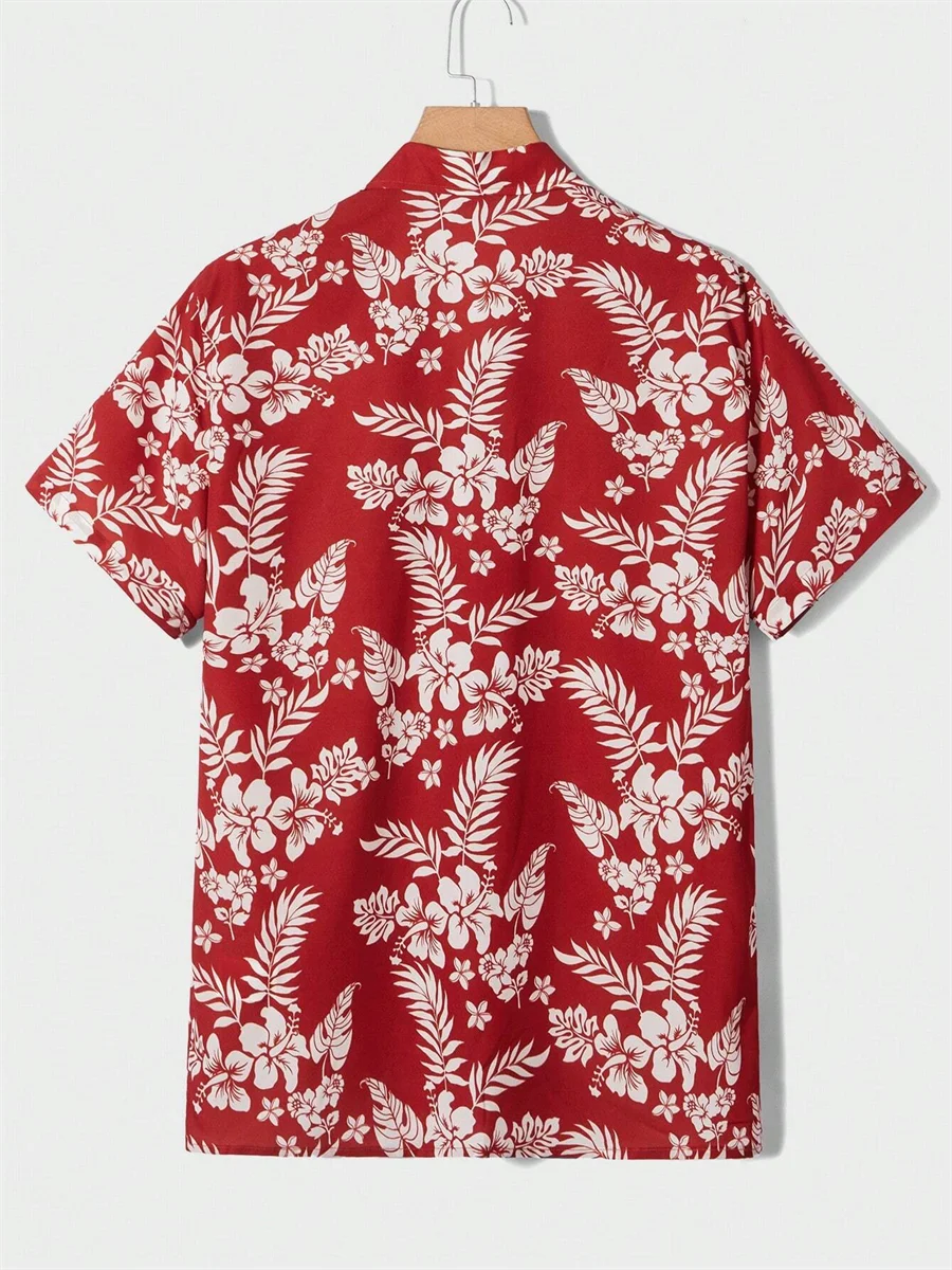 Summer men's new tropical 3D printing lapel short-sleeved shirt Hawaiian casual daily wearing large size XS-5XL