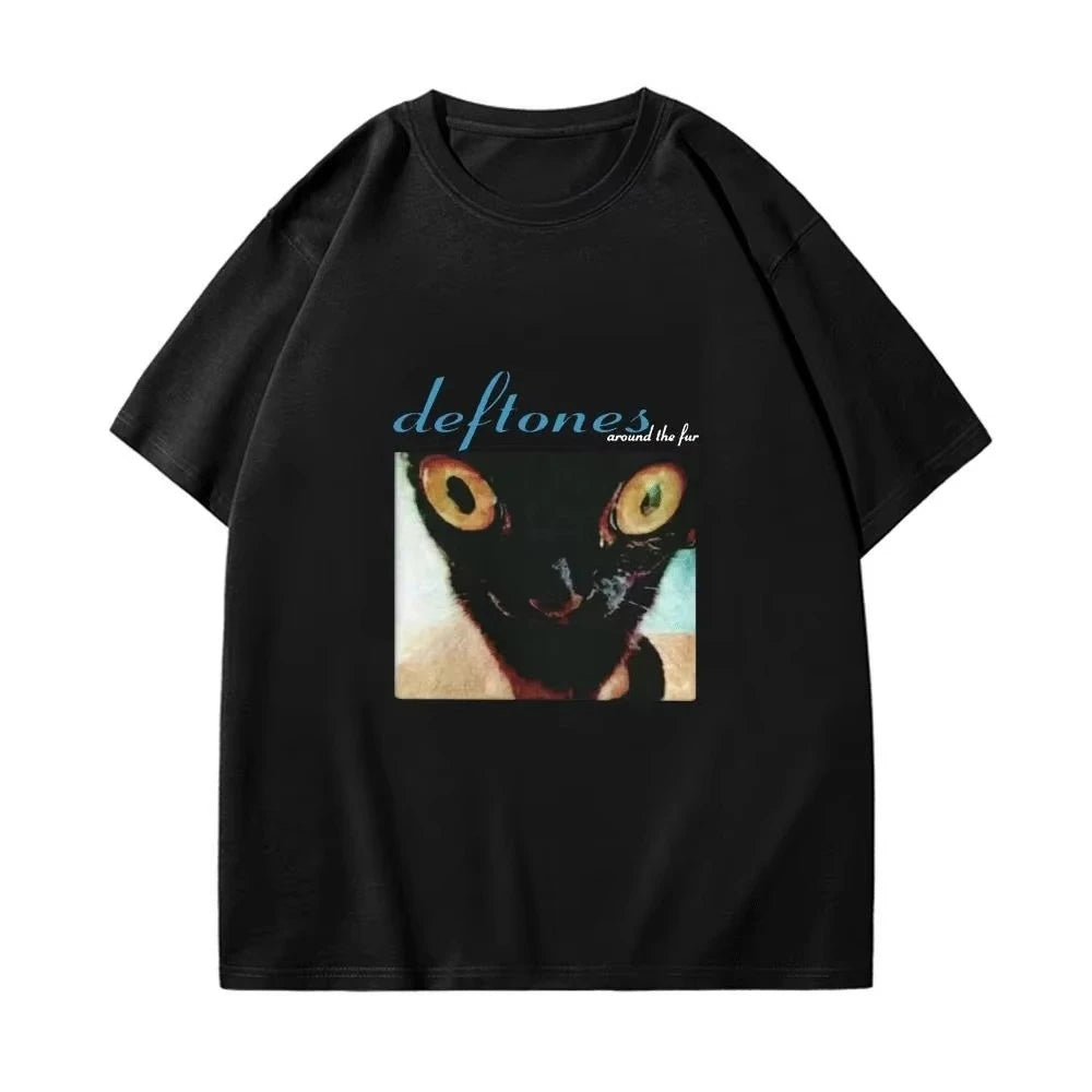2025 Deftones Cotton Singer Band T Shirt Men Women Hip Hop Rock Tee Fashion Short Sleeve Tshirt Summer Oversized T-shirts Tops